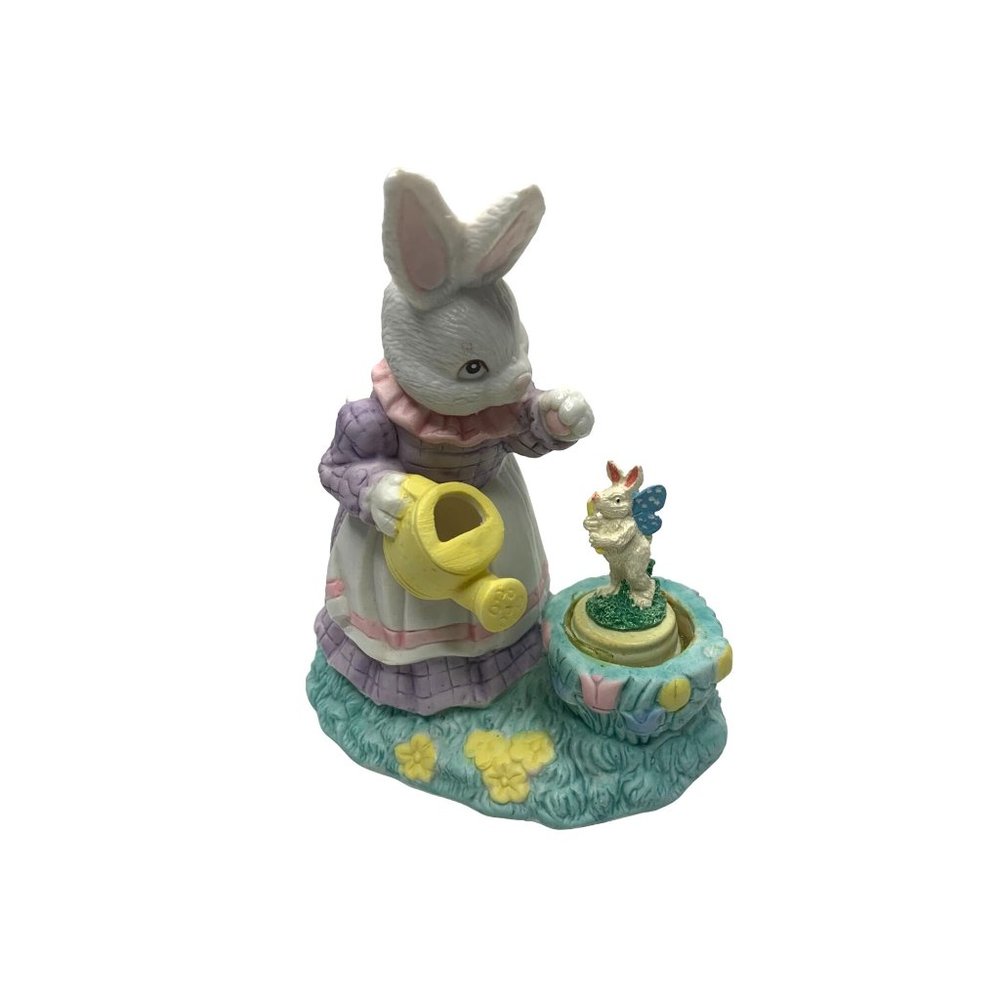Easter Porcelain Bunny Rabbit Bisque New Jc Penneys With Water Ball Figure